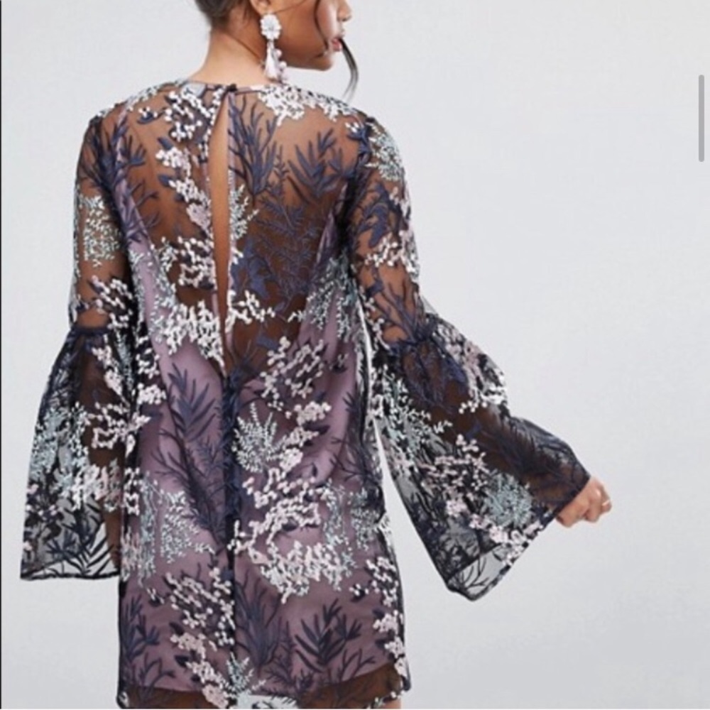Asos Purple Embroidered Dress Sz.12
